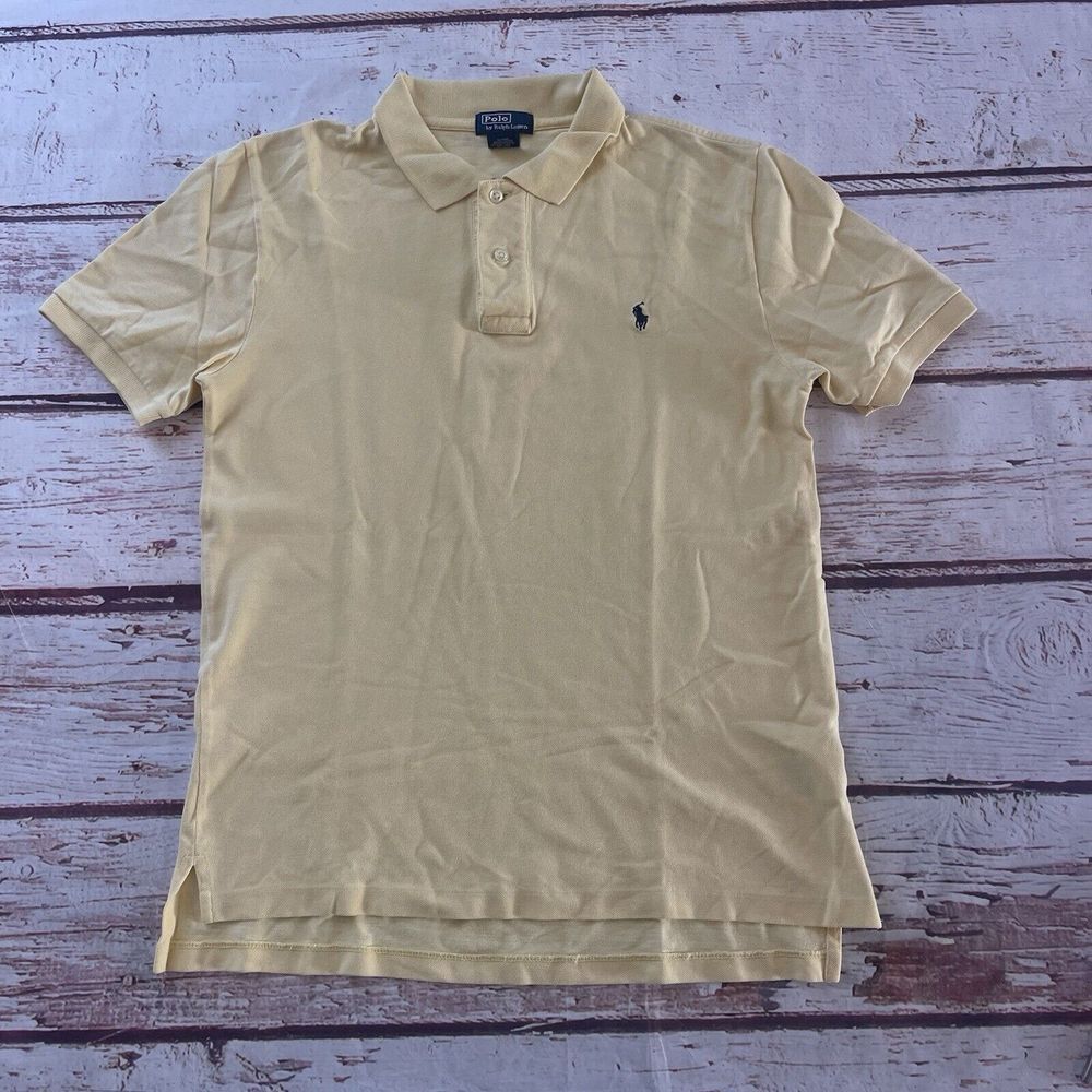 Polo Ralph Lauren Shirt Yellow Classic Fit Polo Youth Large 14-15 Pony